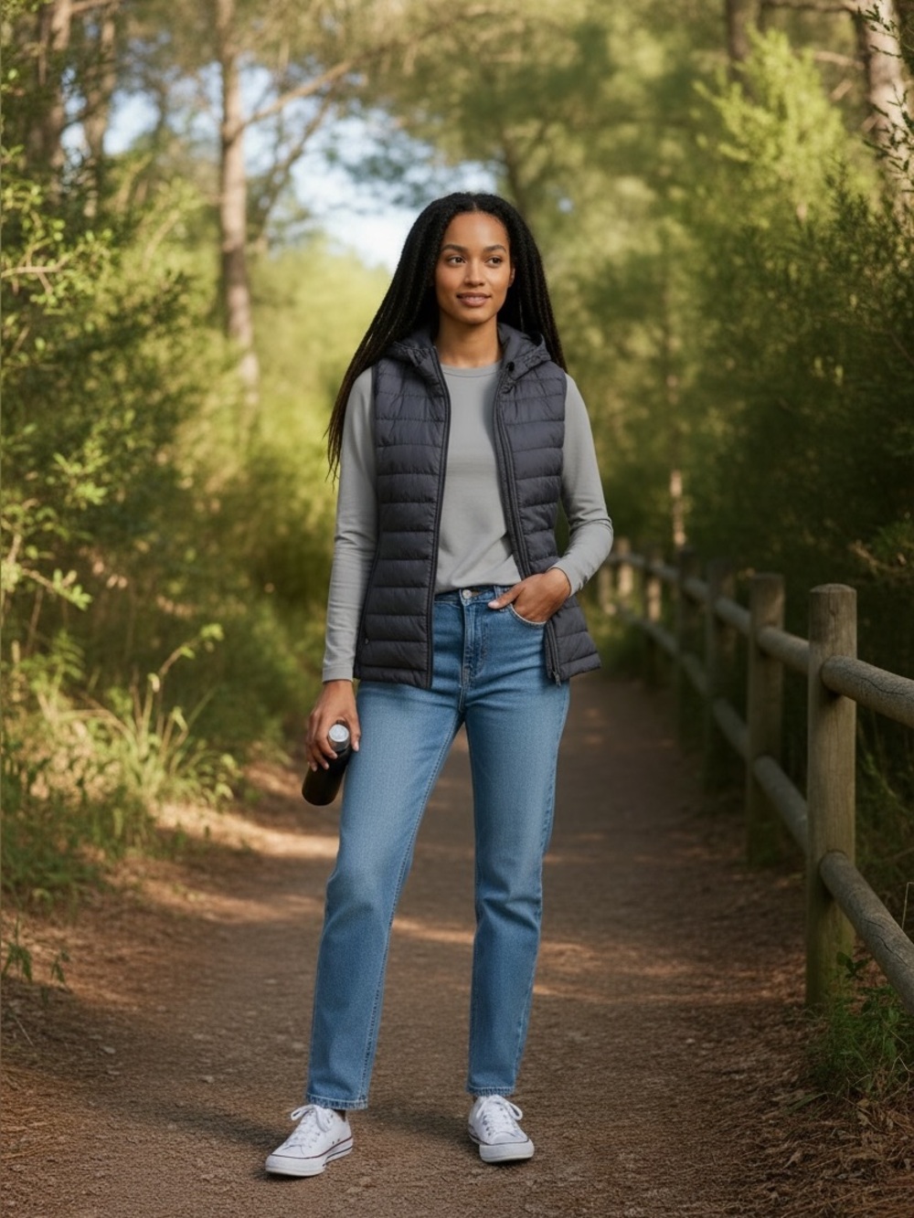 Tangerine 🍊 made Women’s Small Gray Quilted Vest